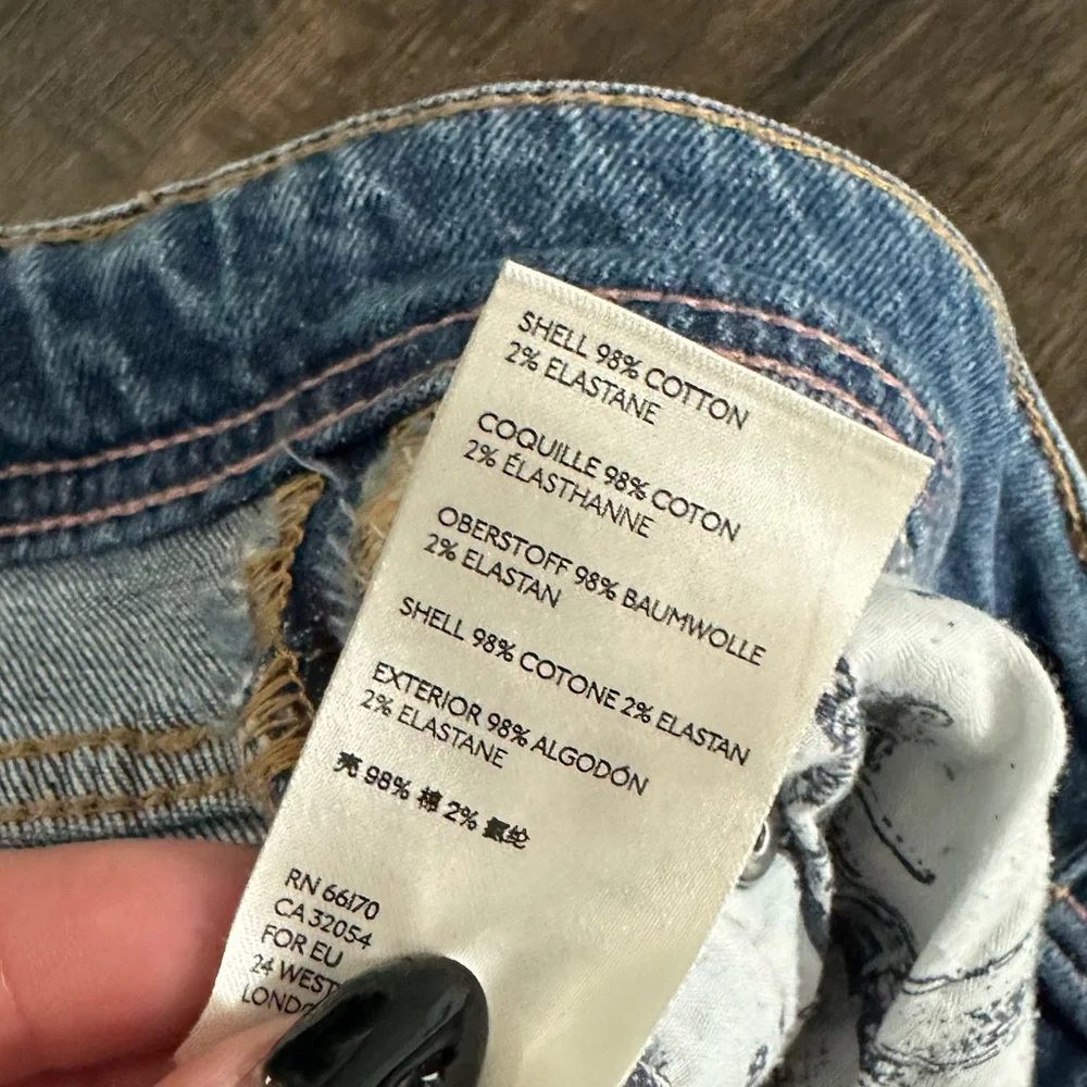 Anthropologie Pilcro Distressed Velvet Side Striped Slim Boyfriend Jeans Size 28 - Picture 7 of 8